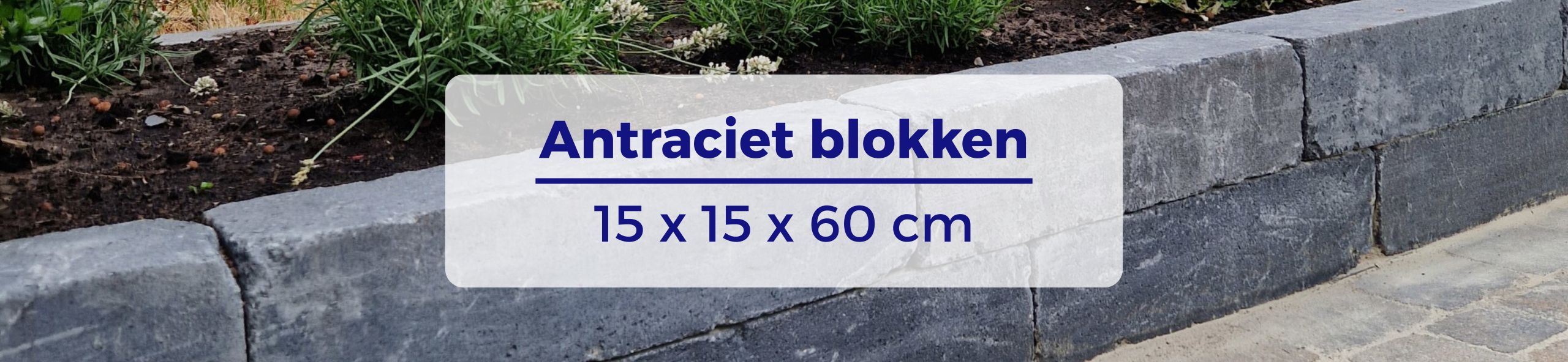 Antraciet Blokken 15x15x60 - Linea trommel 15x15x60 cm antraciet