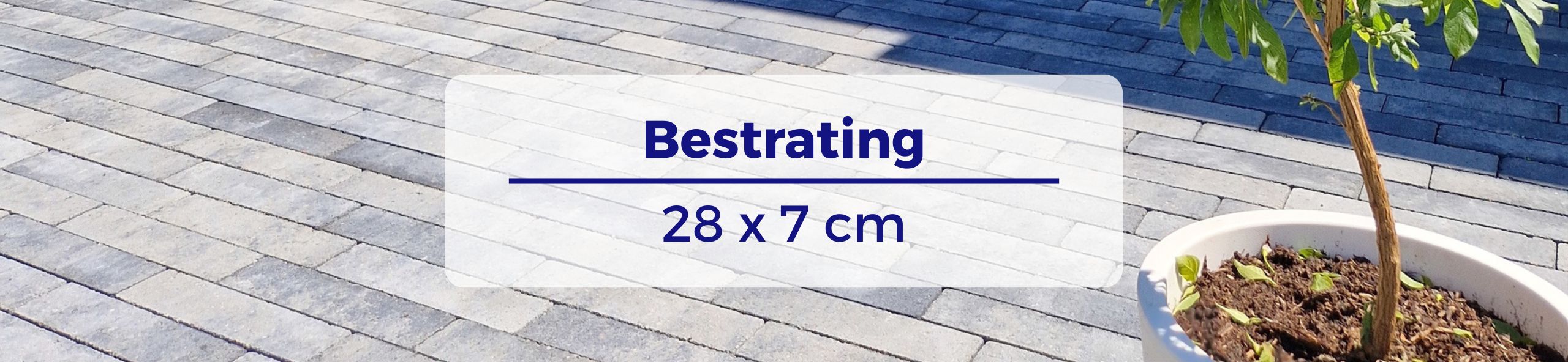 Bestrating 28x7 cm - Dikformaat XL 28x7x8 cm grijs zwart