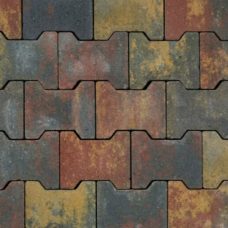 H profielstenen 8 cm Bont zonder facet