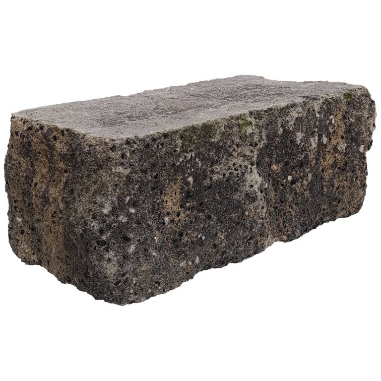 Splitrock hoekstuk trommel 29x13x11 cm Grigio Camello geknipte kopse kant