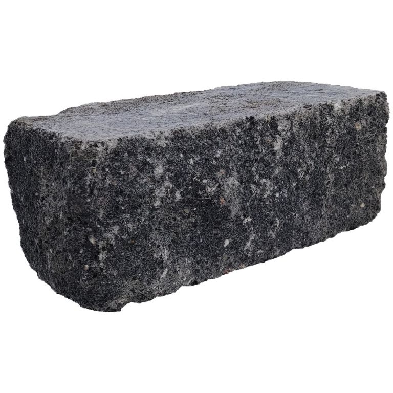 Splitrock hoekstuk trommel 29x13x11 cm Grijs_Zwart geknipte kopse kant