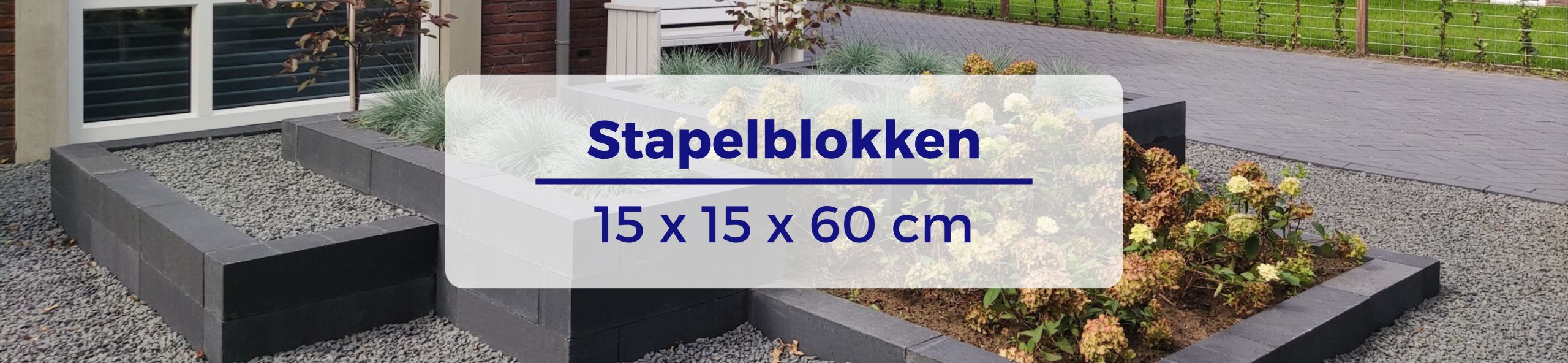 Stapelblokken 15x15x60 - Linea 15x15x60 cm antraciet