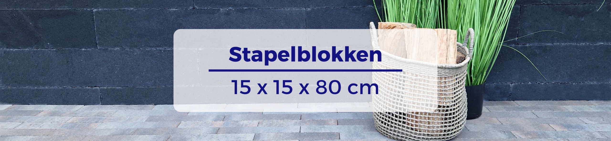 Stapelblokken 15x15x80 - Linea 15x15x80 cm antraciet