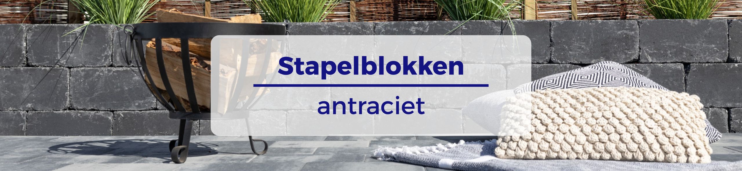 Stapelblokken antraciet - Linea trommel 15x15x30 cm antraciet