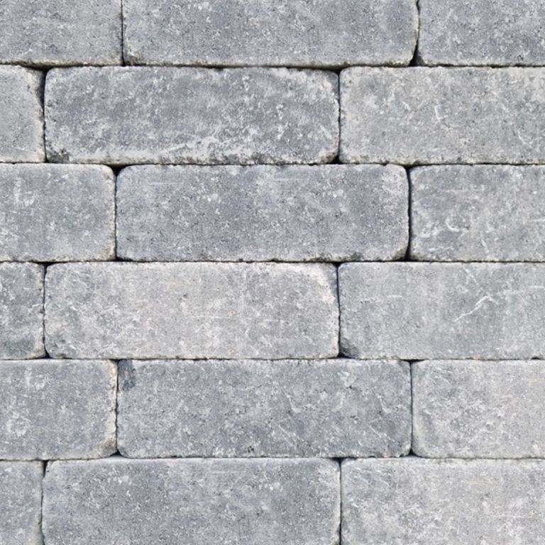 Stonique getrommelde Longstone 7 cm Grijs Zwart