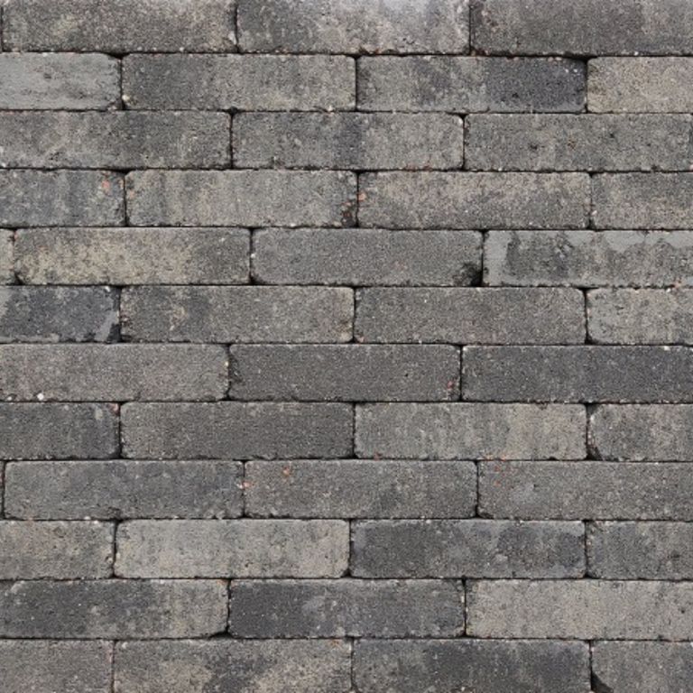 Stonique getrommelde Waalformaat 7 cm Grijs_Zwart