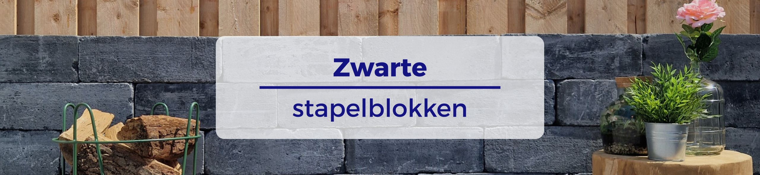 Zwarte stapelblokken - Linea trommel 15x15x45 cm antraciet