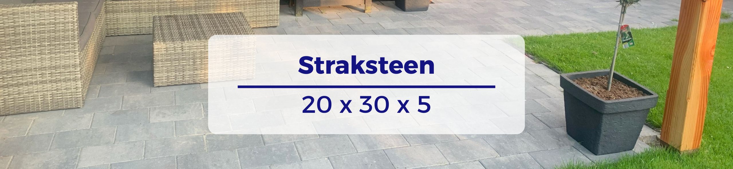 Straksteen 20x30x5 - Grijs_Zwart