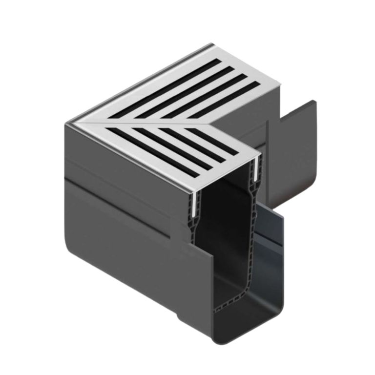 ACO Slimline Hoekelement en Rooster Aluminium