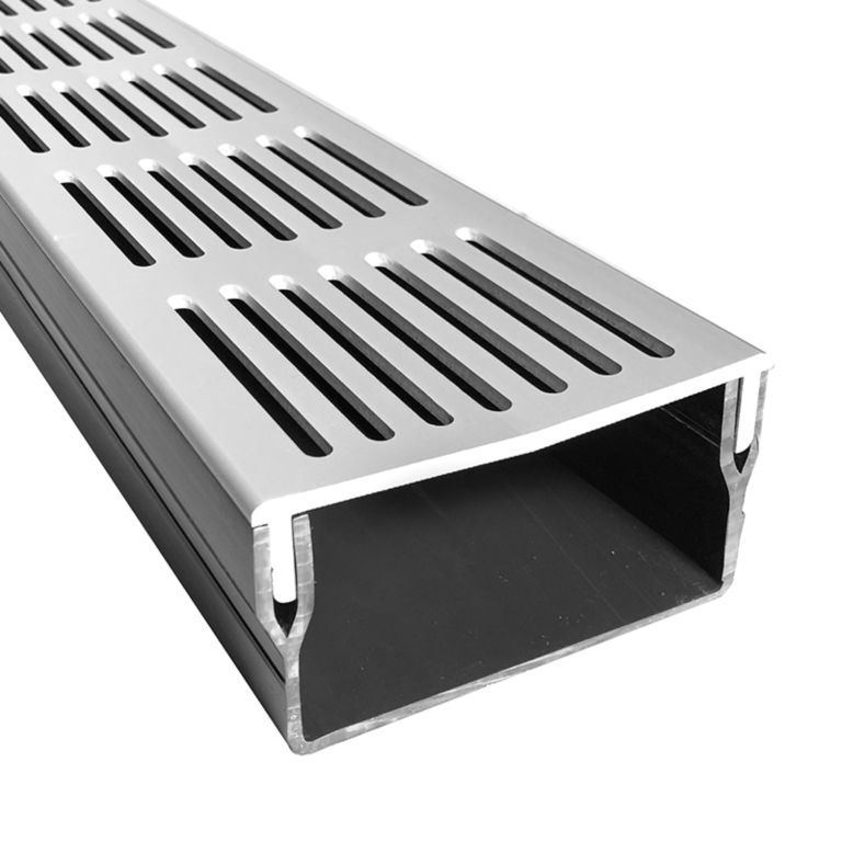 U-Drain afvoergoot WaterWijs 5-10_100 cm zilver